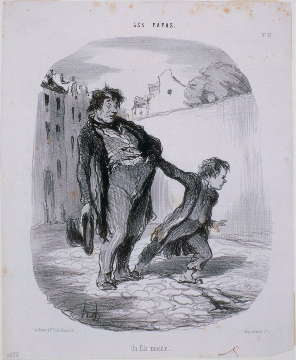 Les Papas - um filho modelo de Honoré Daumier