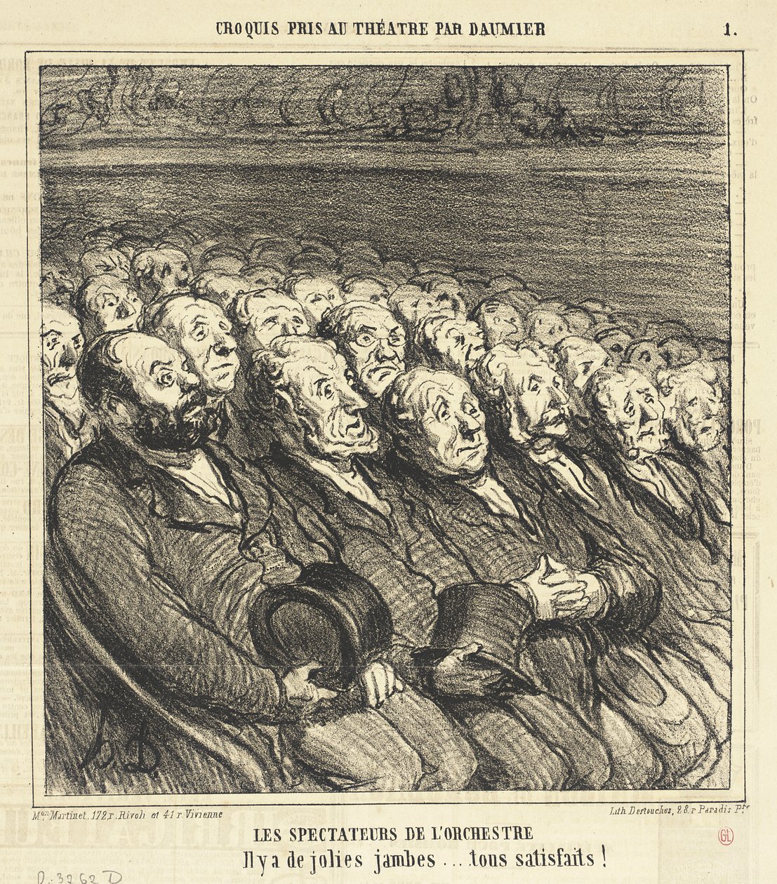 Os espectadores da orquestra de Honoré Daumier