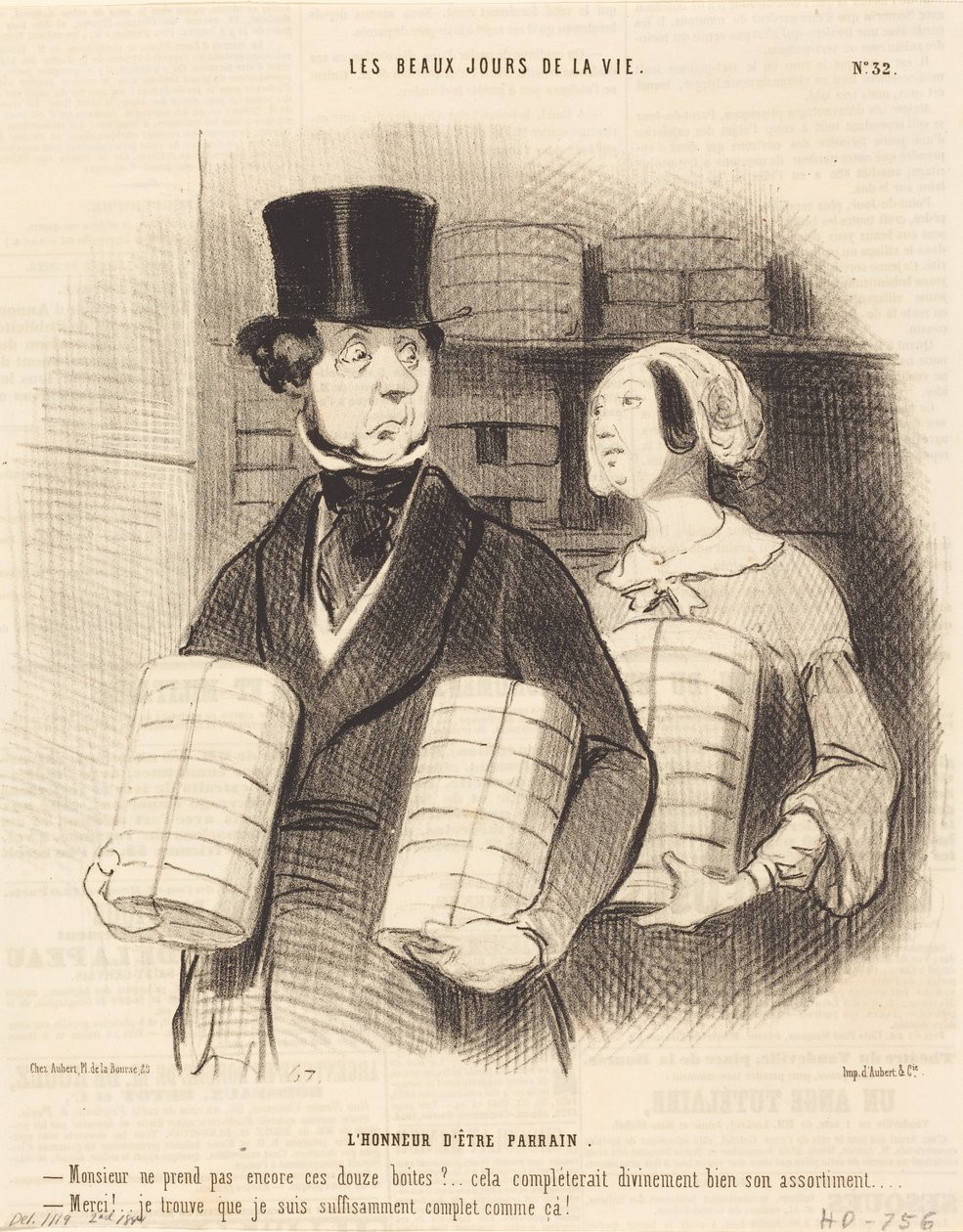 A honra de ser padrinho de Honoré Daumier