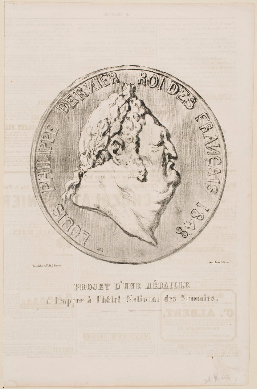 Luís Filipe, último rei dos Franceses 1848 de Honoré Daumier