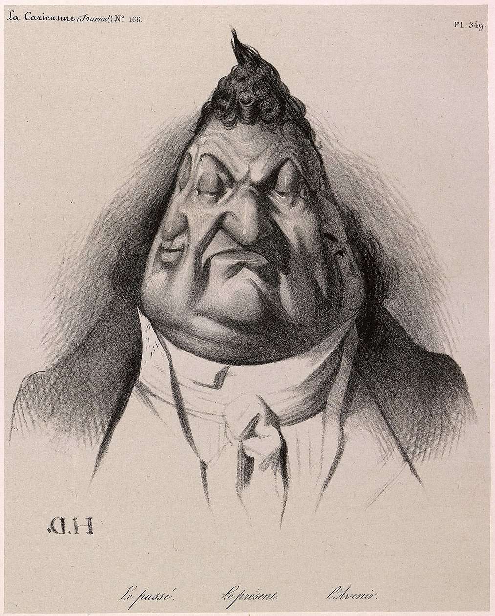 Louis-Philippe visto por Daumier - O passado - O presente - O futuro - de La Caricature - 1834 - por Honore Daumier - Ilustração do jornal: "La Caricature", 9 de janeiro de Honoré Daumier