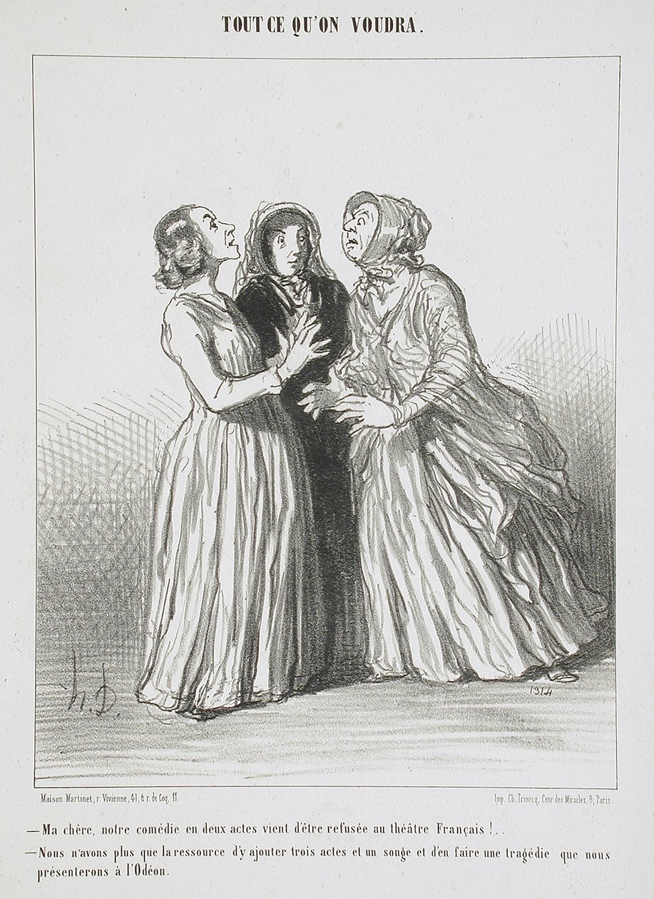 Minha querida, a nossa comédia em dois actos acaba de ser recusada pelo Théâtre Français!... de Honoré Daumier