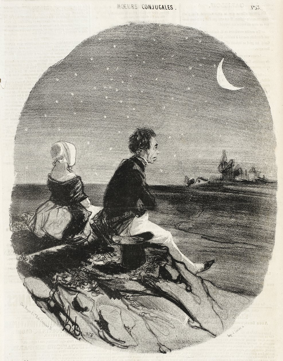 A Sra. Anastasie Boujot é de primeira classe... de Honoré Daumier