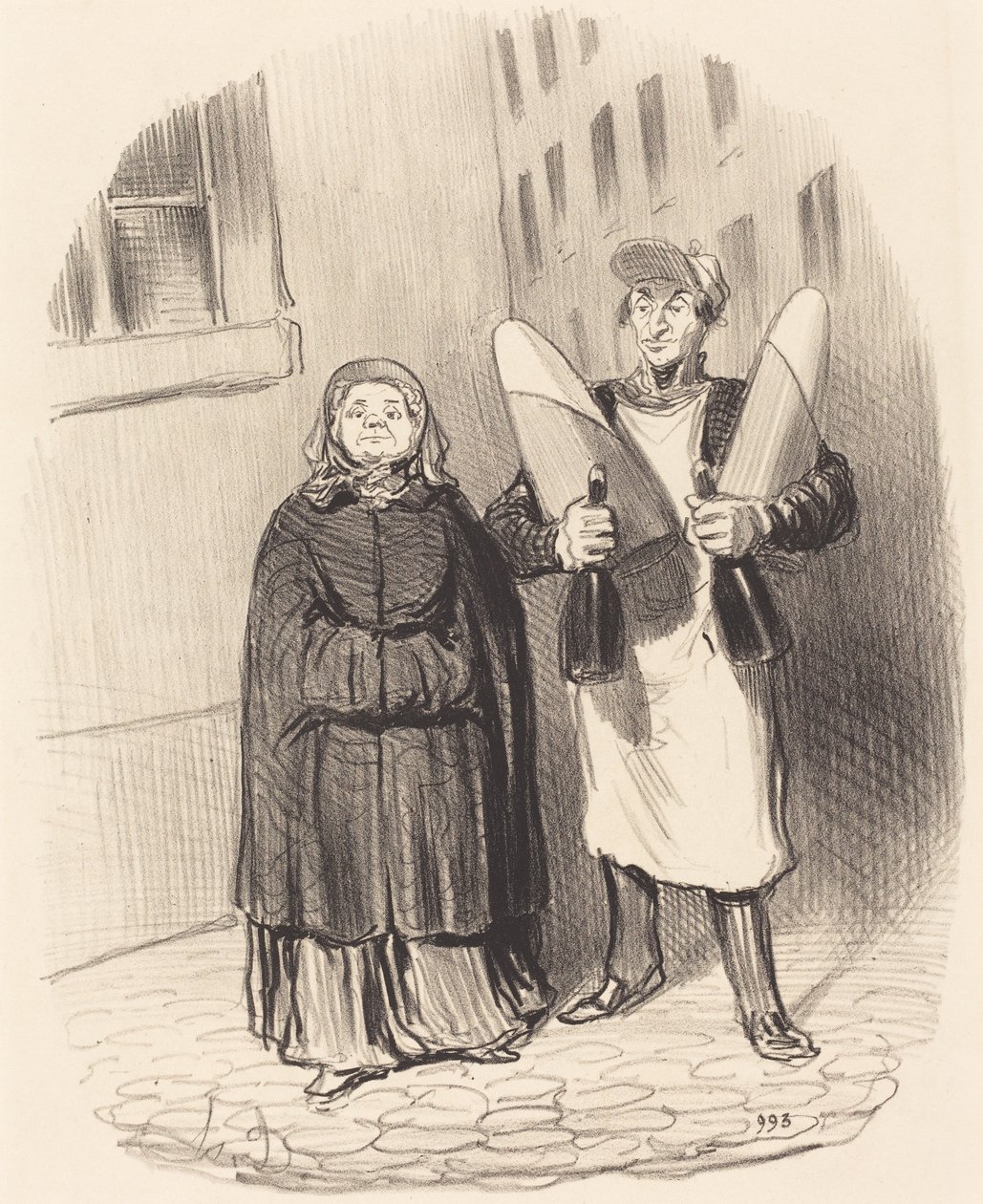 Madame Chapotard prepara-se para fazer as suas compotas de Honoré Daumier