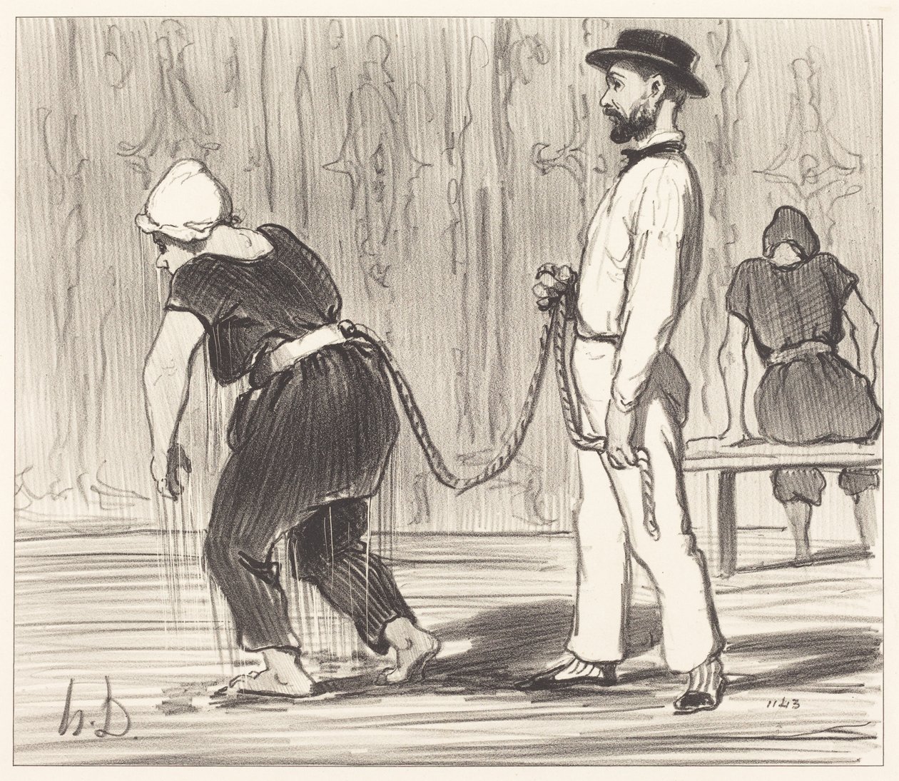 Madame Rabourdeau tem sua primeira lição de Honoré Daumier