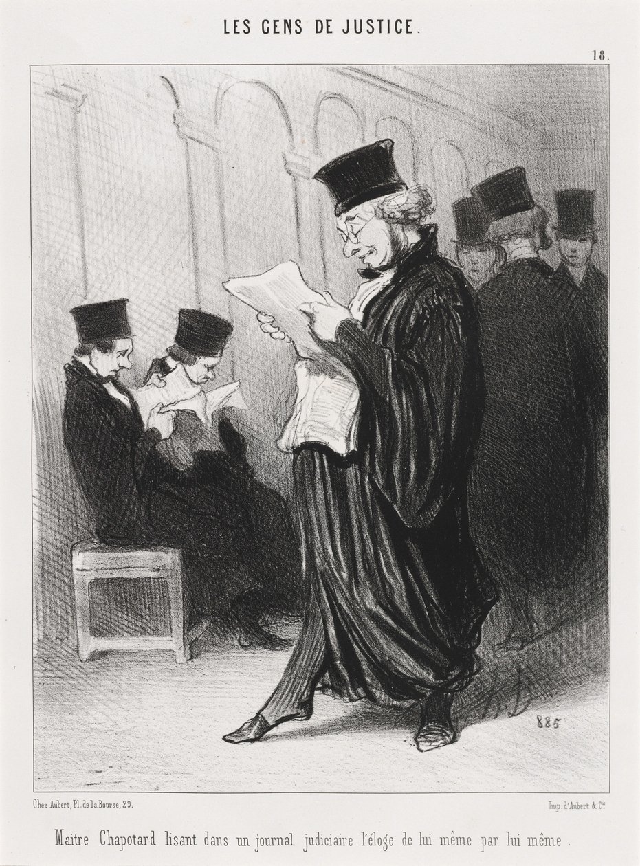 Mestre Chapotard a ler... o elogio de si próprio... de Honoré Daumier