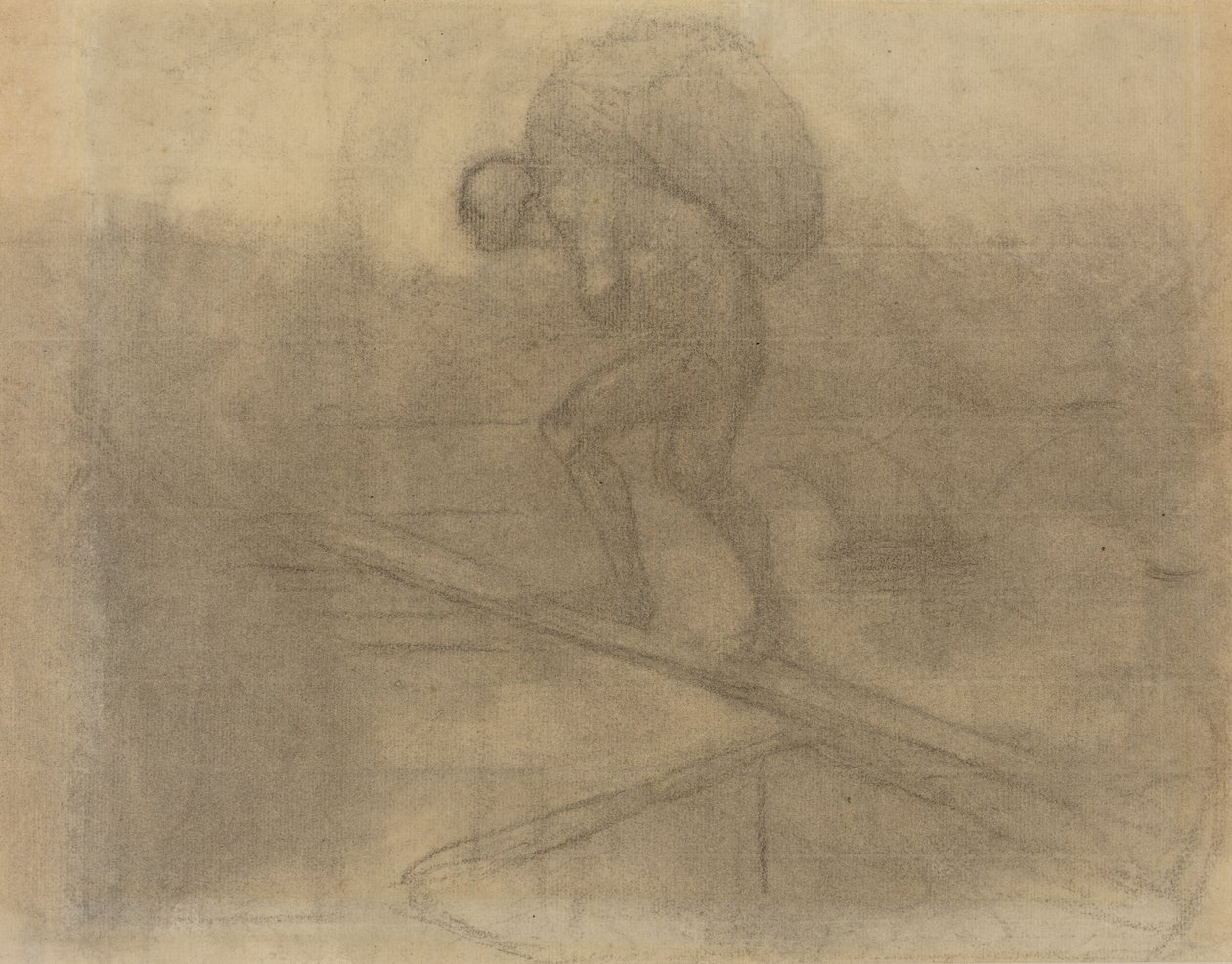 Homem a transportar um saco de Honoré Daumier