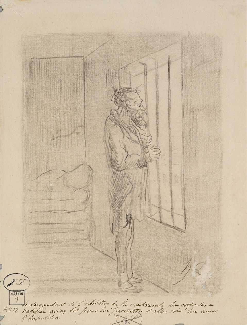 Homem sob chave de Honoré Daumier