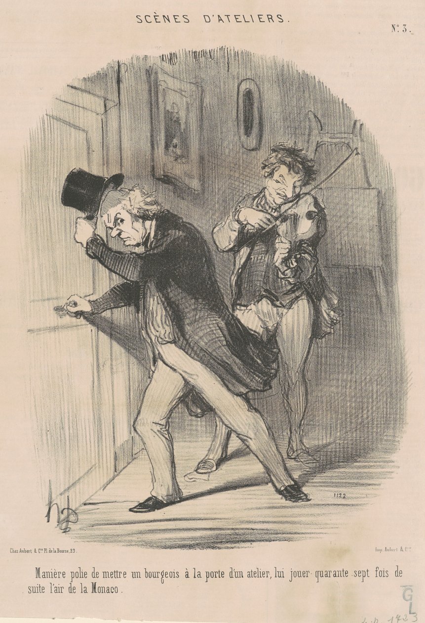 Maneira educada de colocar... na porta... de Honoré Daumier