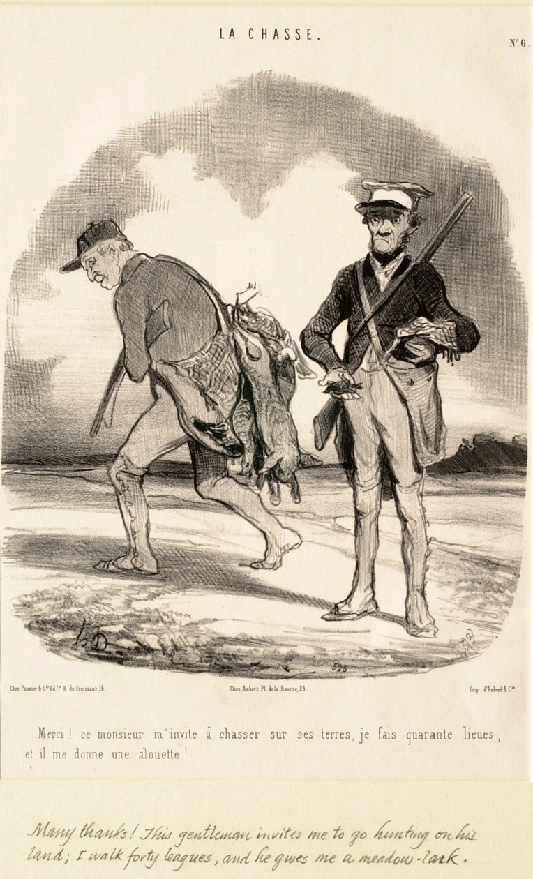 Muito obrigado! Este senhor convida-me para caçar de Honoré Daumier