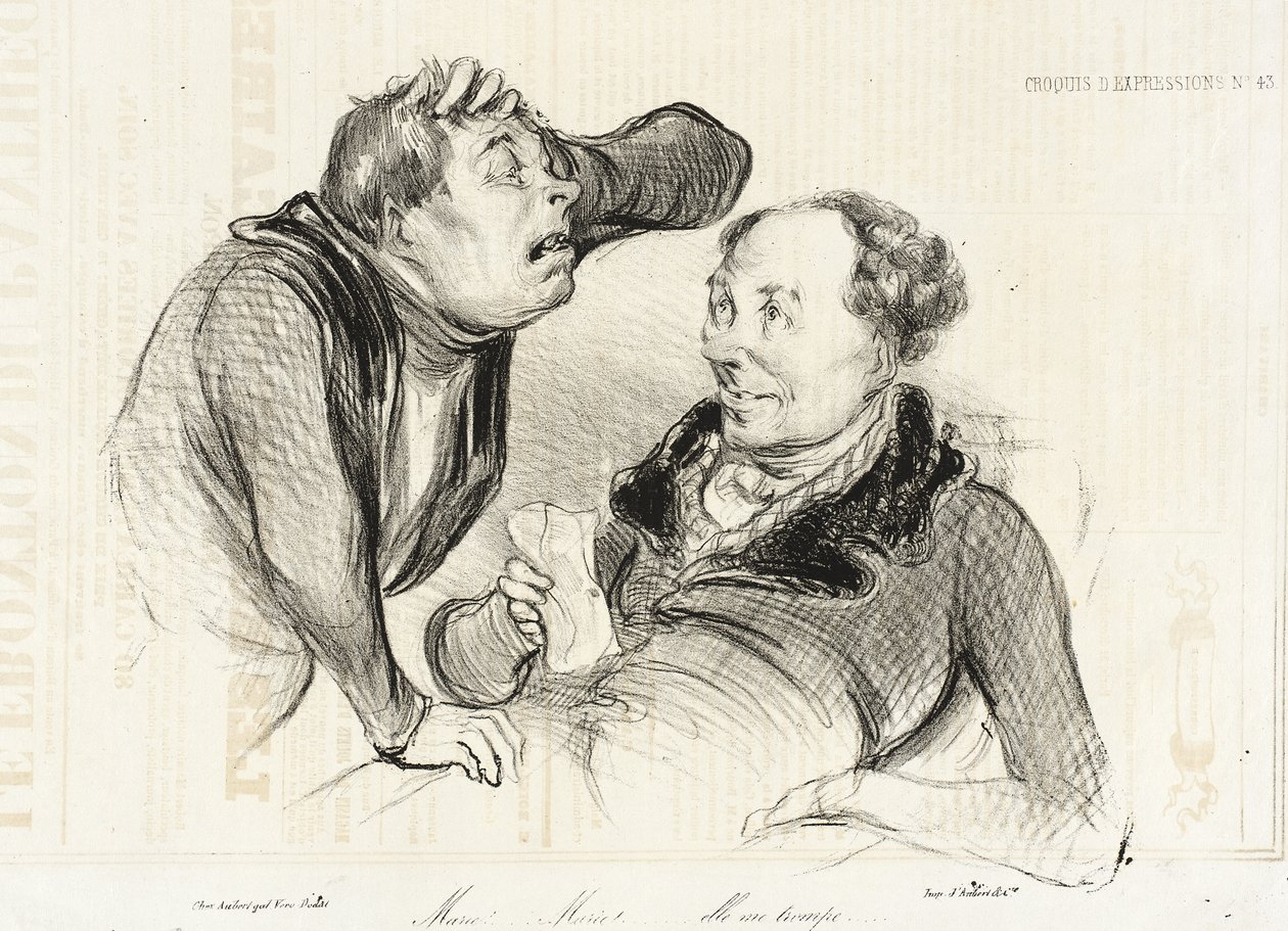 Marie!... Marie!... ela trai-me de Honoré Daumier