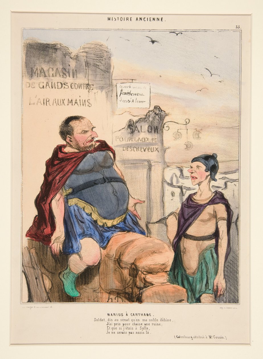 Mário em Cartago. Soldado, diz ao Senado que na minha nobre miséria... de Histoire Ancienne de Honoré Daumier