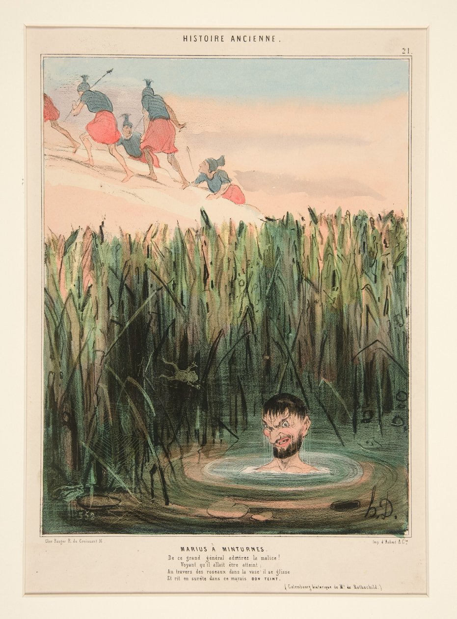 Marius em Minturnes. Admirem a astúcia deste grande general... extraído de «Histoire Ancienne» de Honoré Daumier