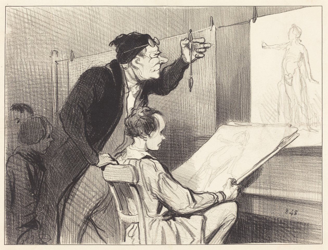 Missão penosa e delicada do professor de desenho... de Honoré Daumier