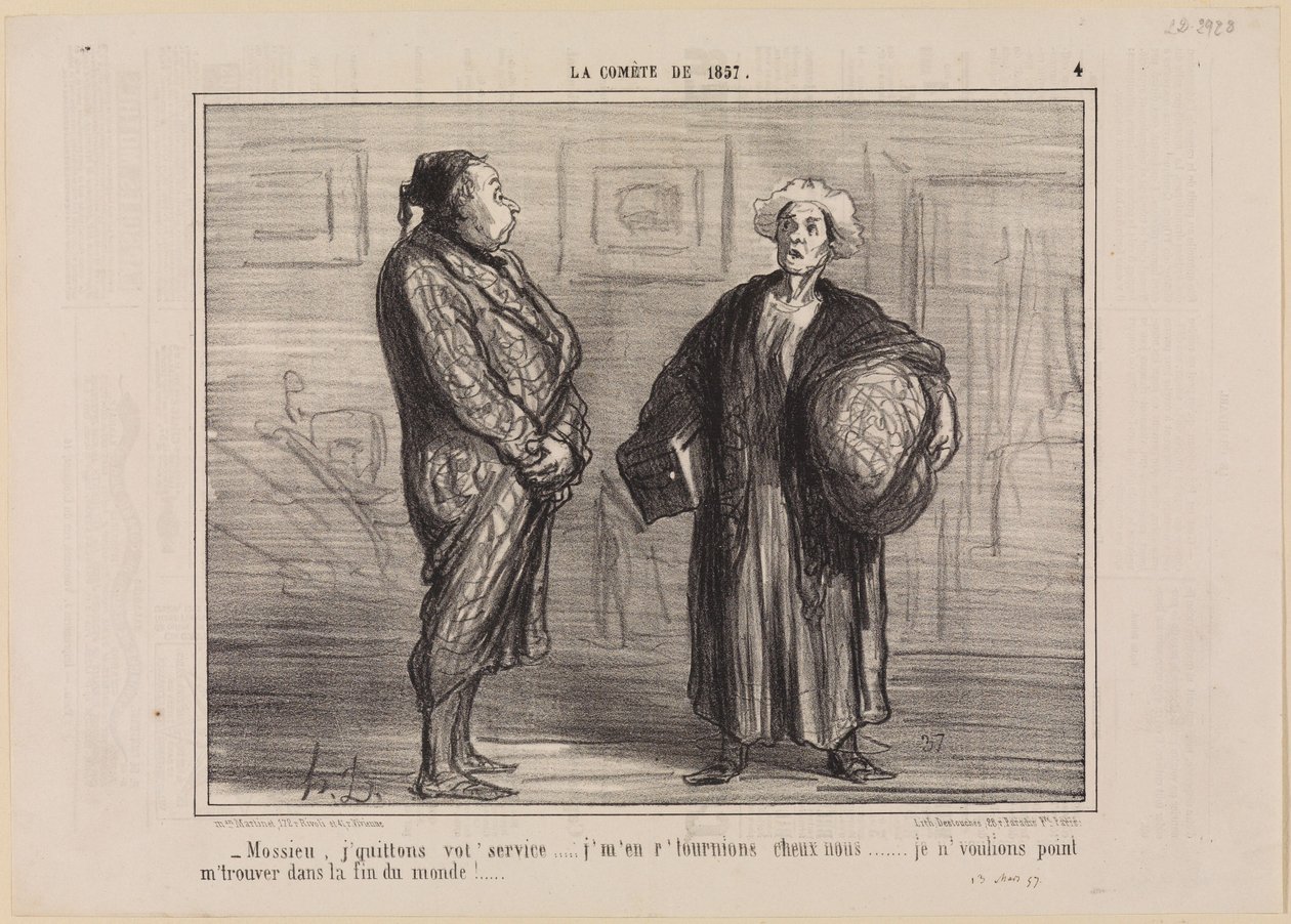 Senhor, deixamos o vosso serviço... (O Cometa de 1857, estampa 4) de Honoré Daumier