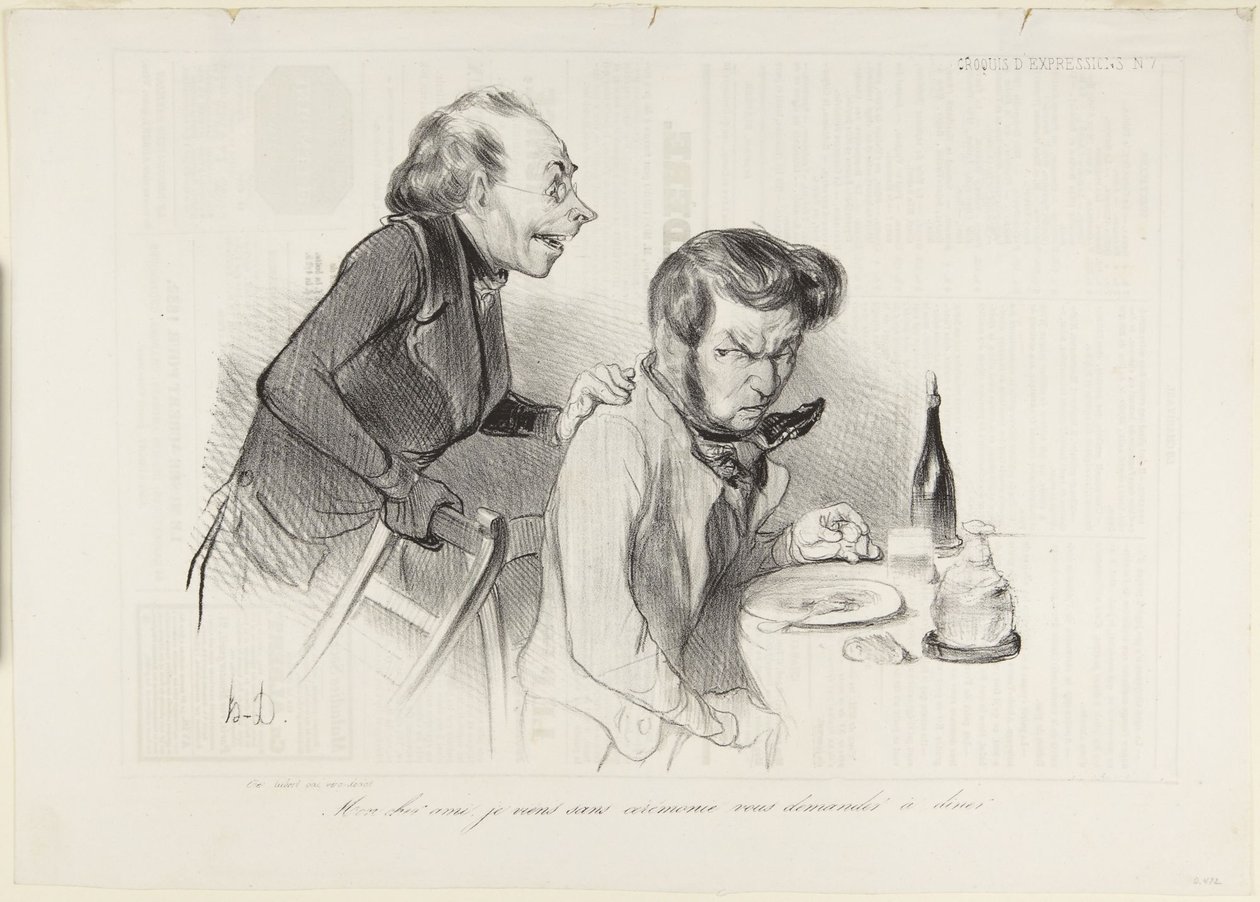 Meu caro amigo, venho sem cerimónia convidar-te para jantar de Honoré Daumier