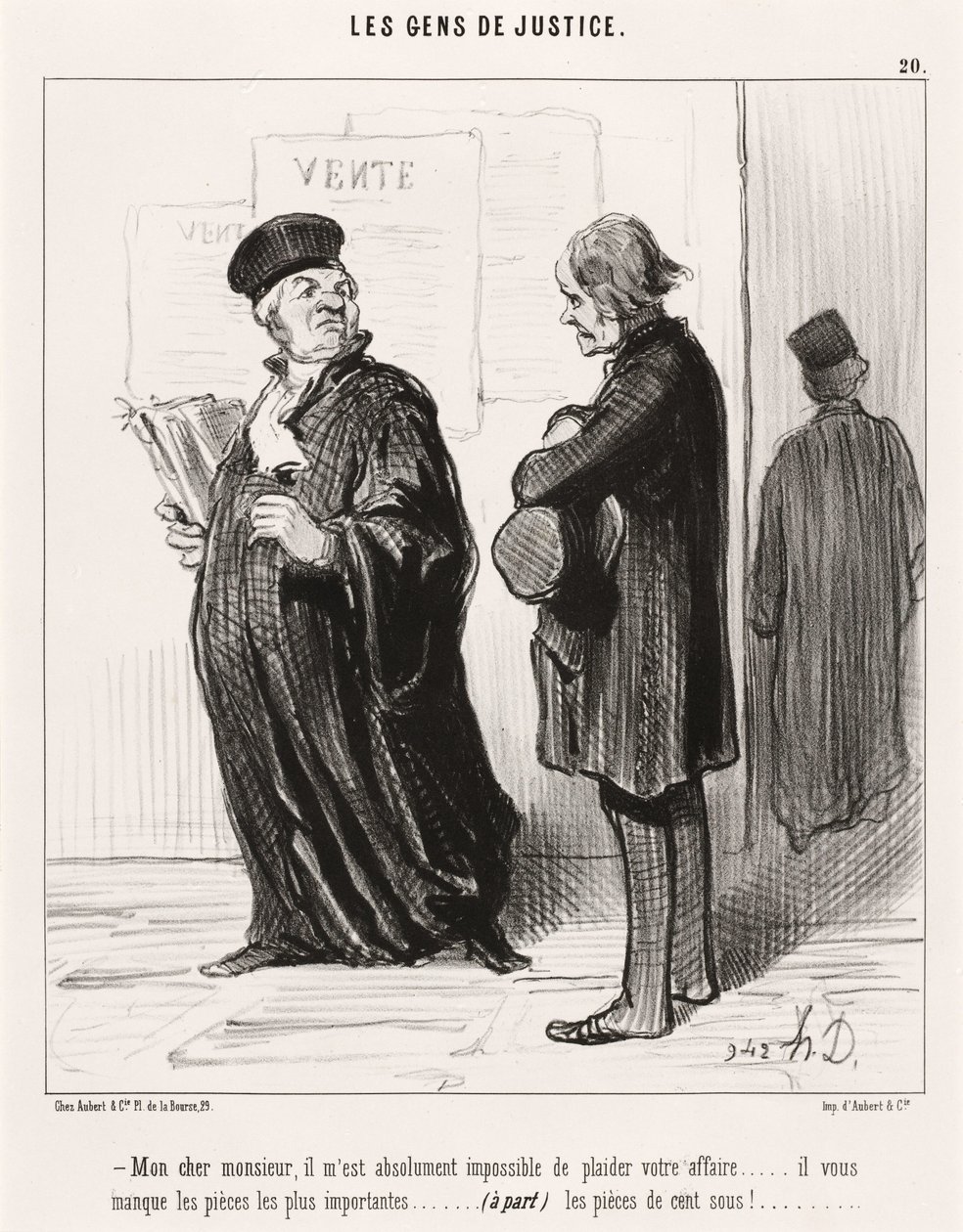 Meu caro senhor... é impossível defender a sua causa de Honoré Daumier