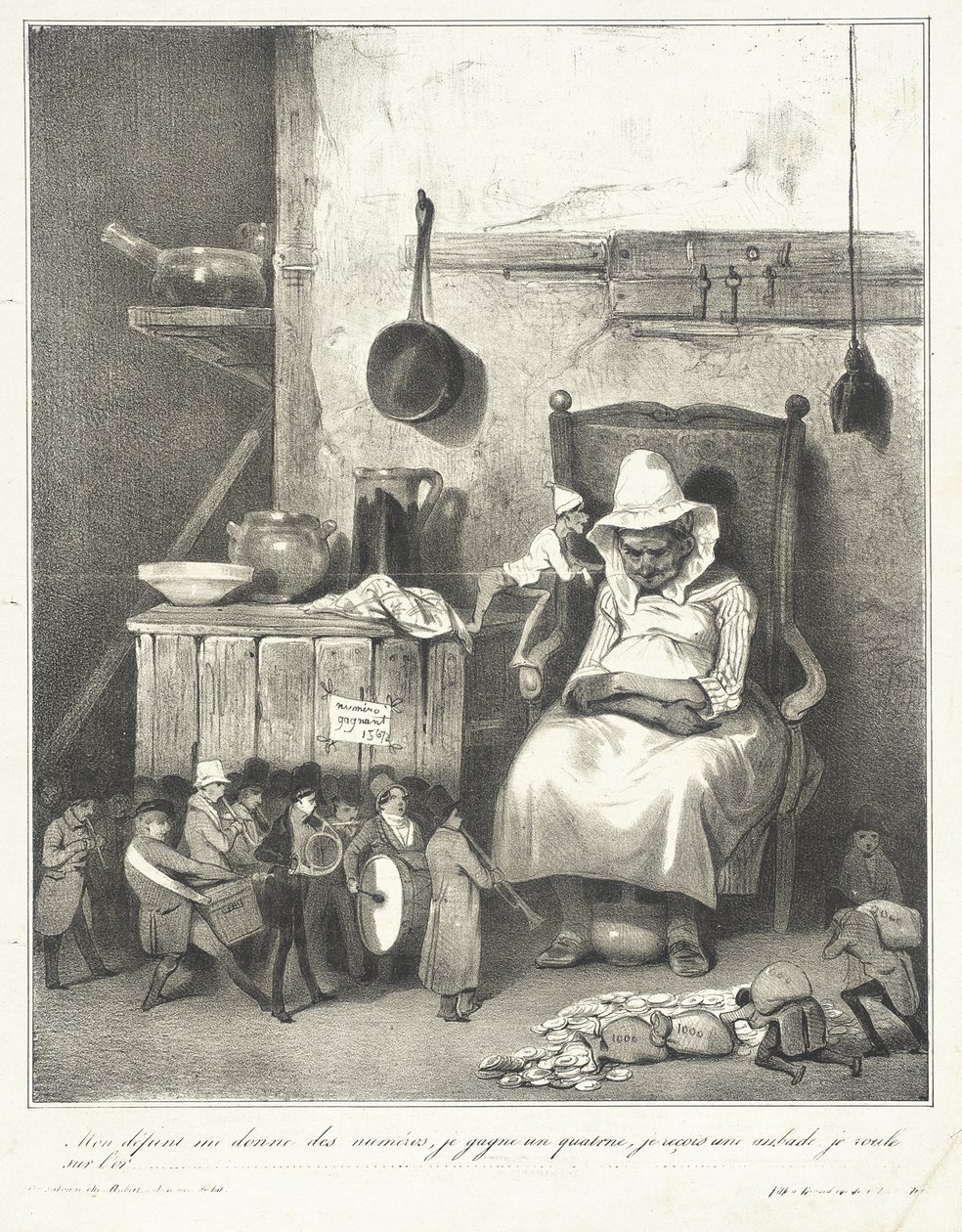 O meu falecido dá-me números... de Honoré Daumier