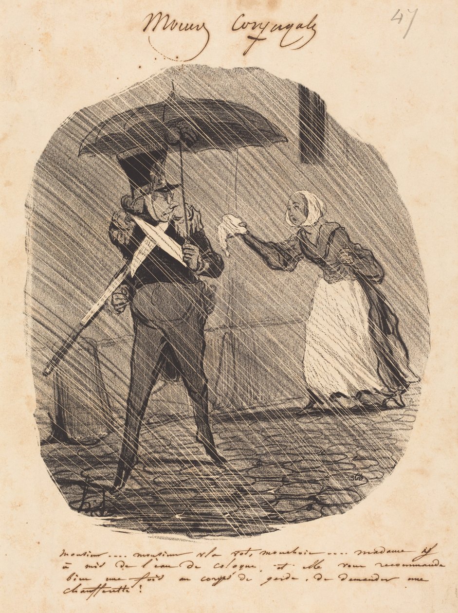 Senhor... senhor, aqui está o seu lenço de Honoré Daumier