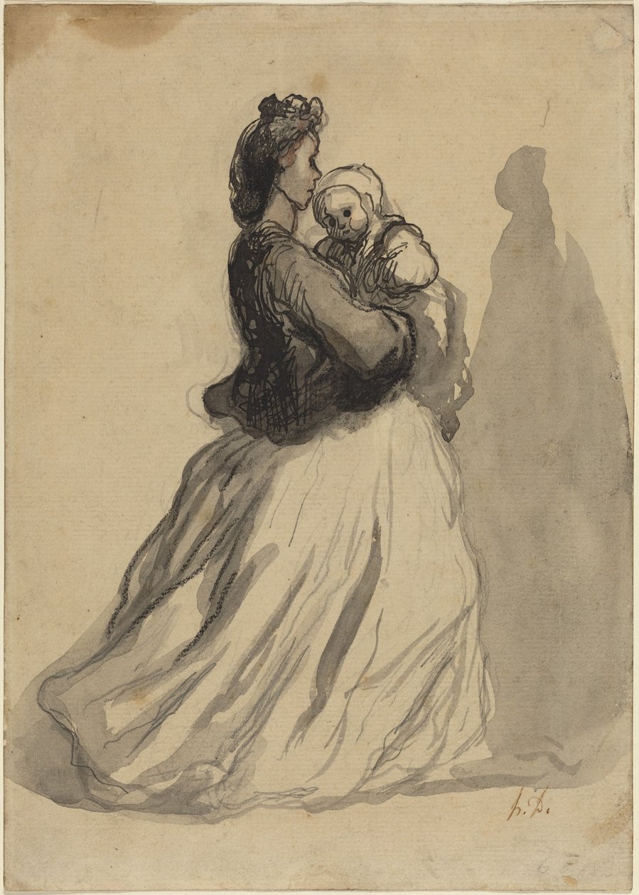 Mãe e bebé de Honoré Daumier