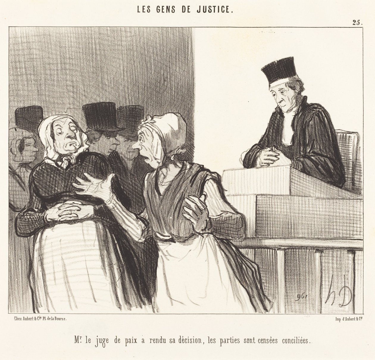 O Sr. Juiz de Paz proferiu sua decisão... de Honoré Daumier