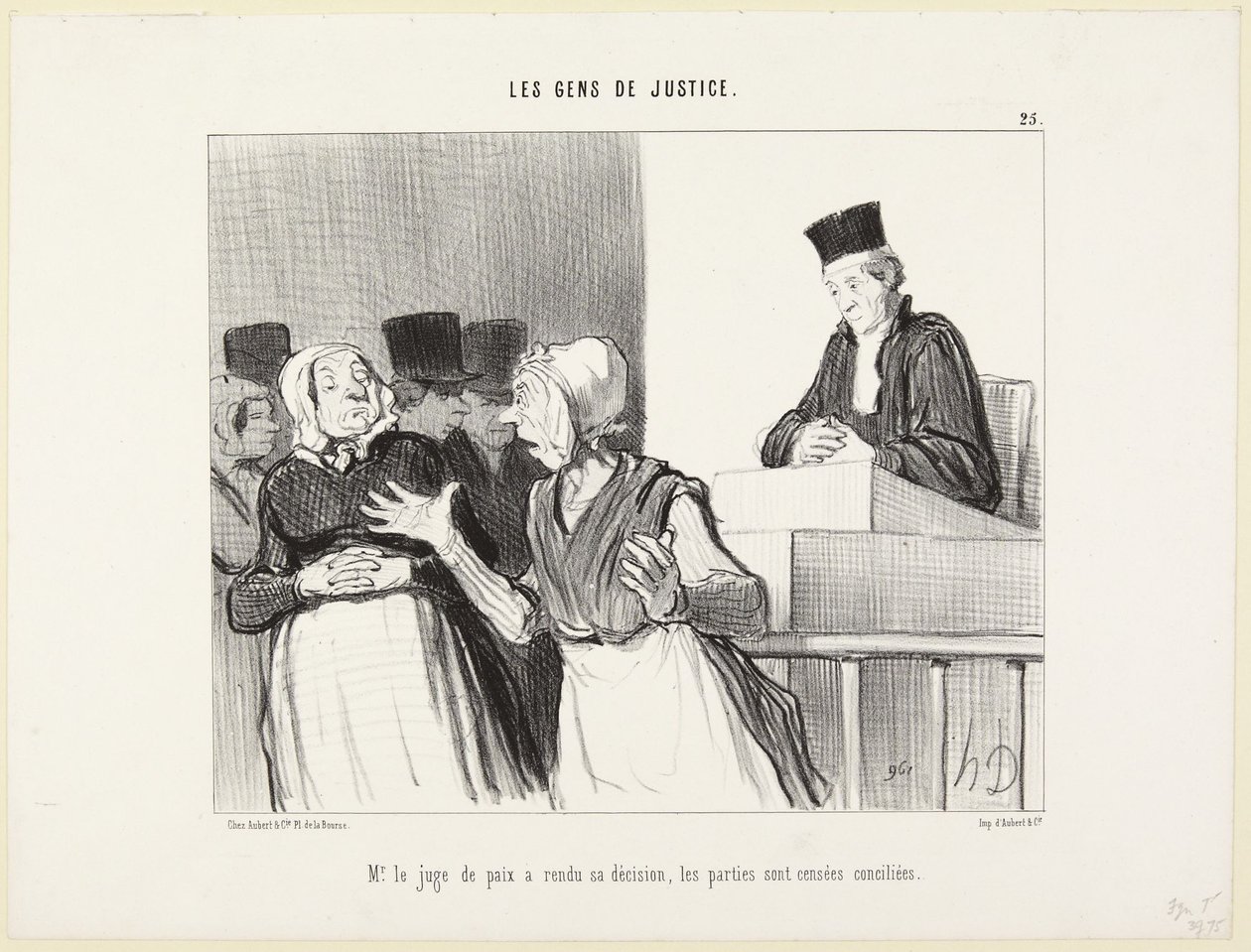 O senhor juiz de paz proferiu a sua decisão (Gente da justiça n.º 25) de Honoré Daumier
