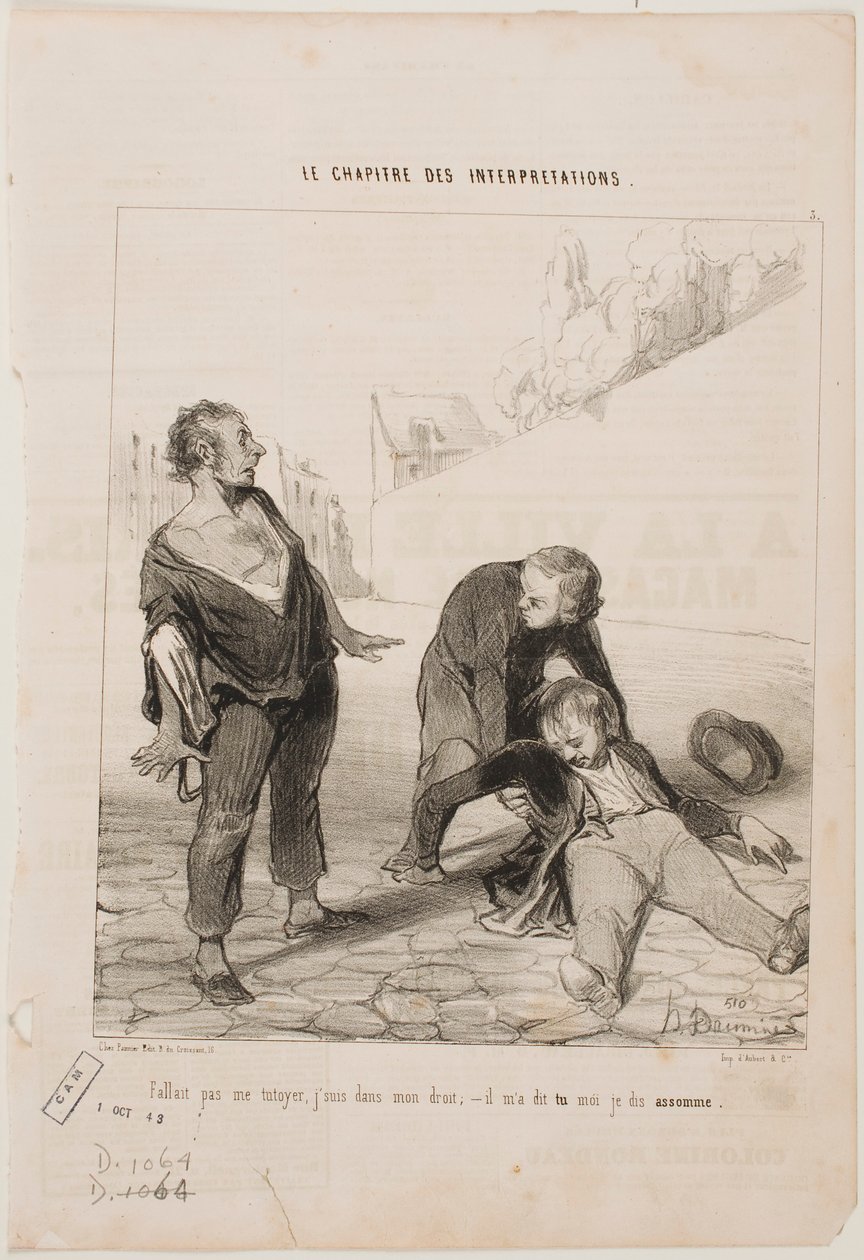 Não há razão para me chamar pelo meu primeiro nome ... de Honoré Daumier