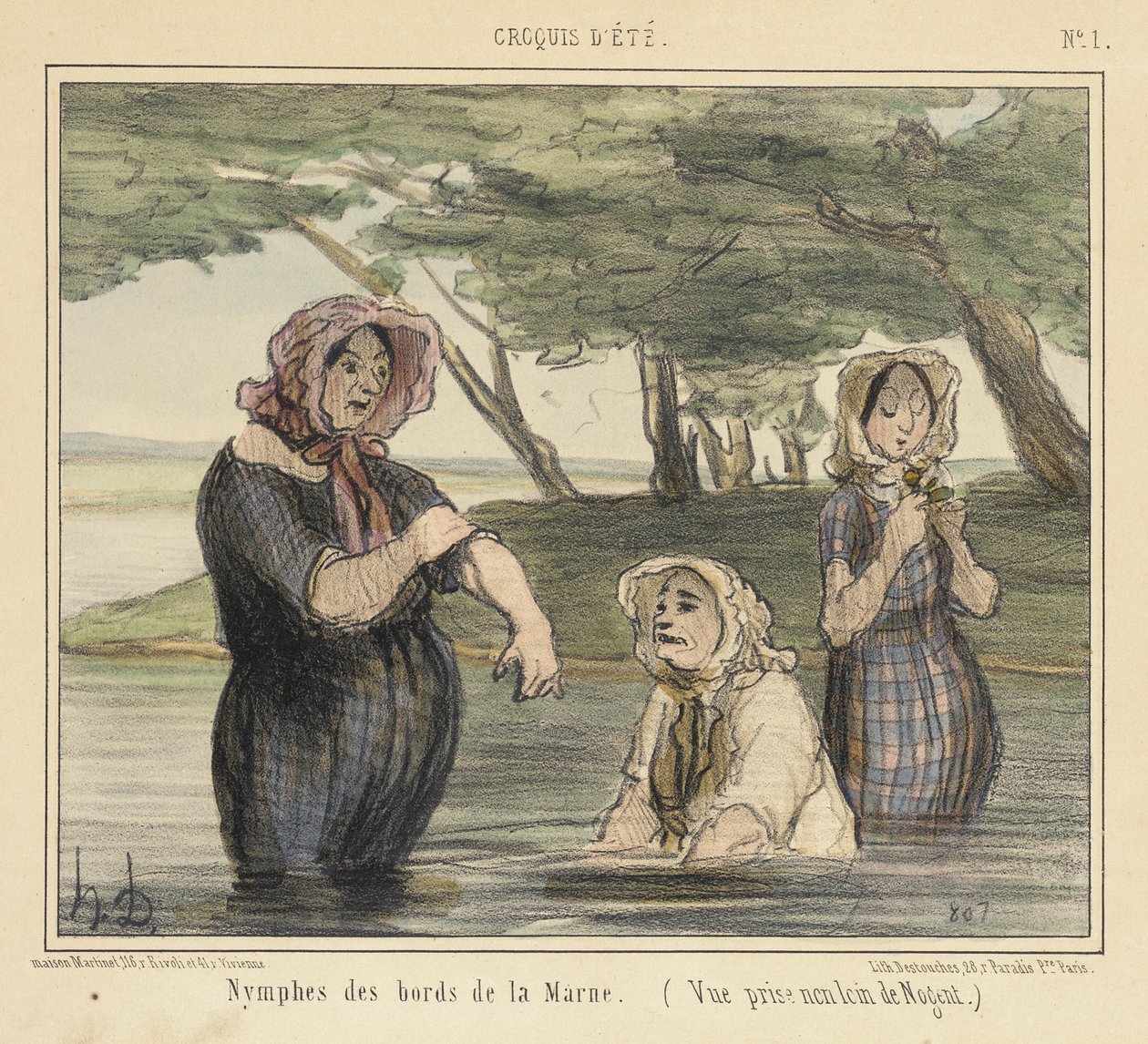 Ninfas das margens do Marne de Honoré Daumier