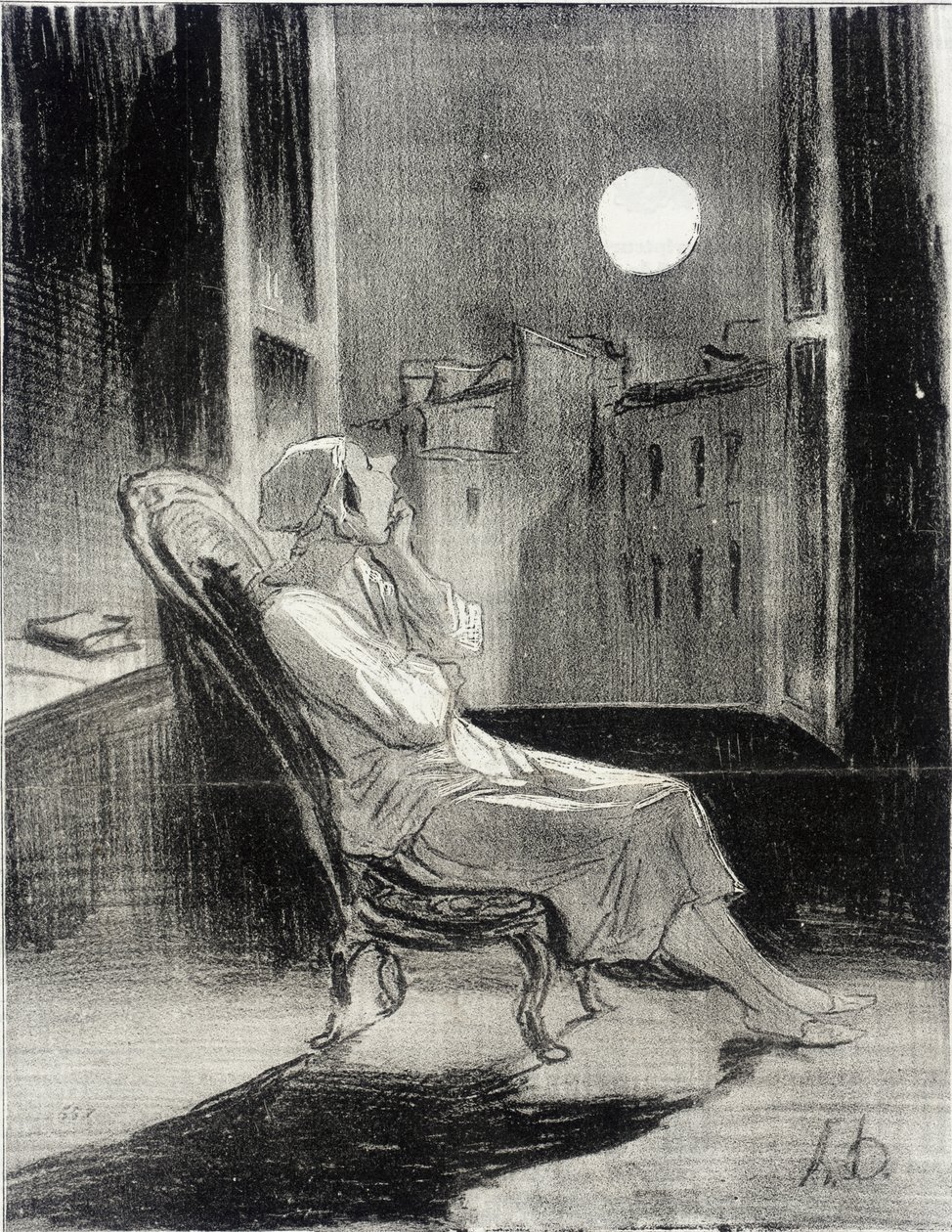 Ó lua!... inspira-me esta noite algum pequeno pensamento... de Honoré Daumier