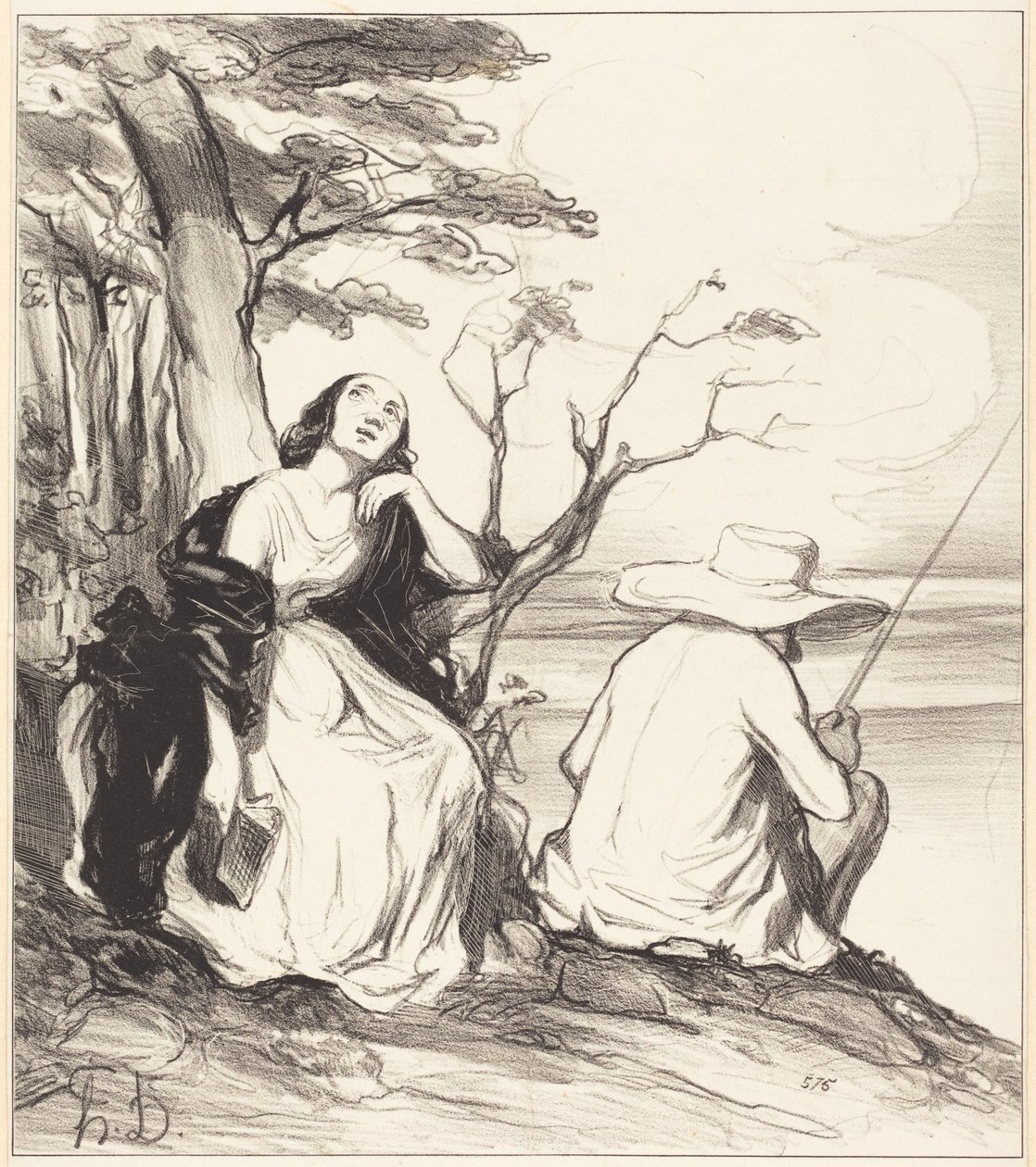 Ó dor!... ter sonhado... com um esposo... de Honoré Daumier
