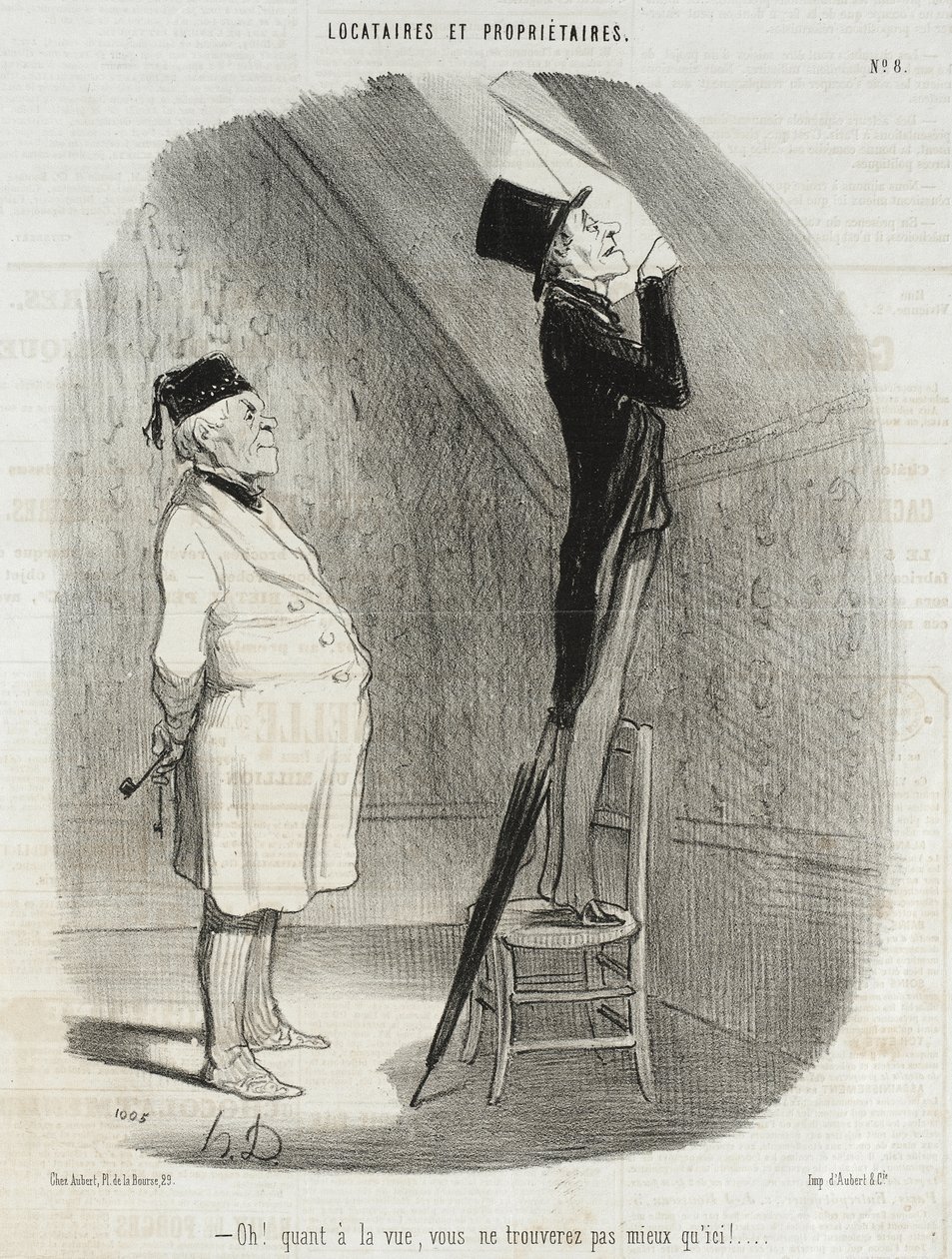 Oh! Quanto à vista, não encontrará melhor do que aqui! de Honoré Daumier
