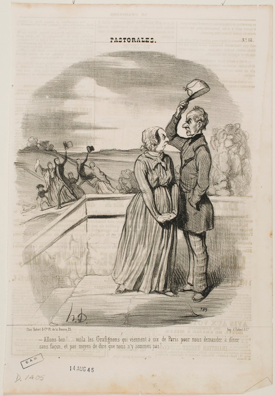 Oh não, veja, os Grafignon acabam de chegar de Paris, todos os seis,... de Honoré Daumier