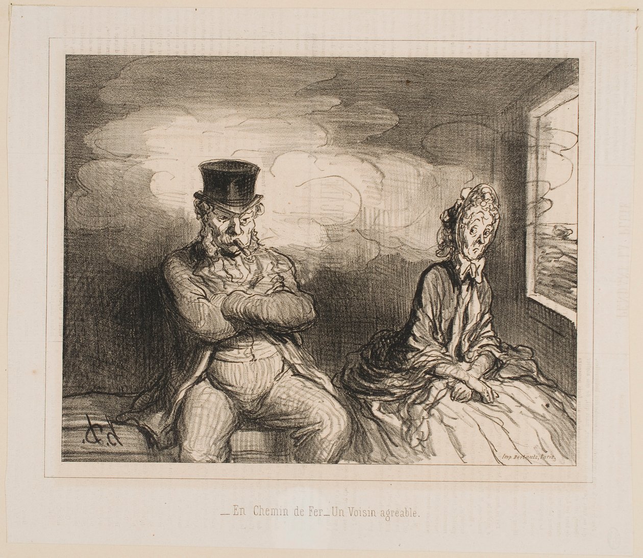 No comboio... Uma companhia agradável de Honoré Daumier