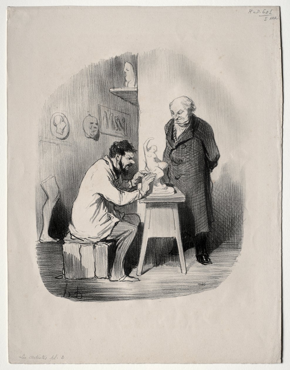 Os Artistas, placa 2: Você deve me modelar dessa maneira um dia de Honoré Daumier