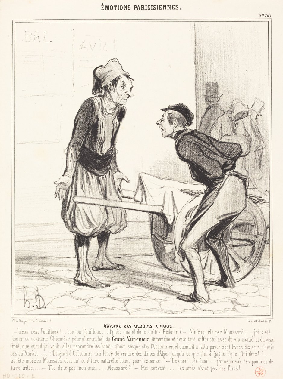 Origem dos beduínos em Paris de Honoré Daumier