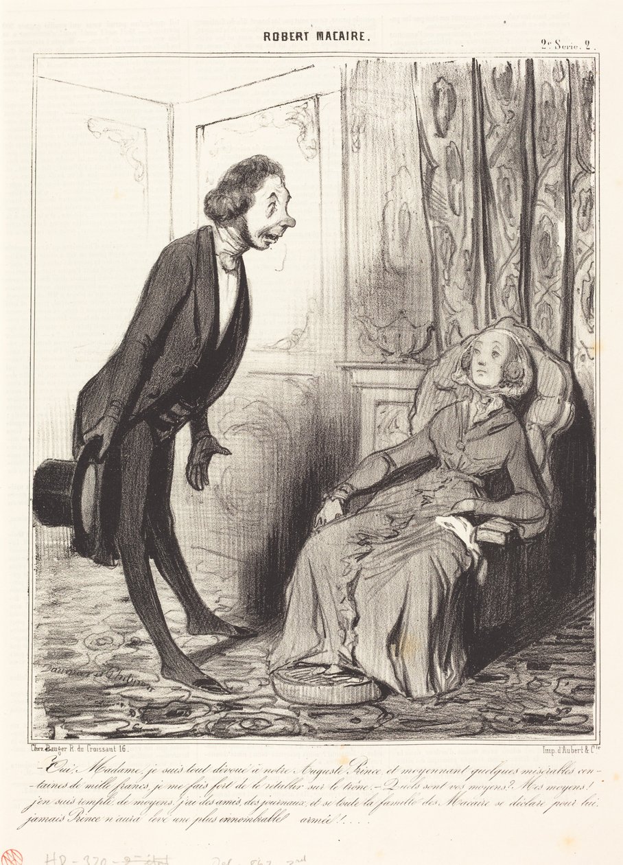 Sim, minha senhora, sou inteiramente dedicado ao nosso... Príncipe... de Honoré Daumier