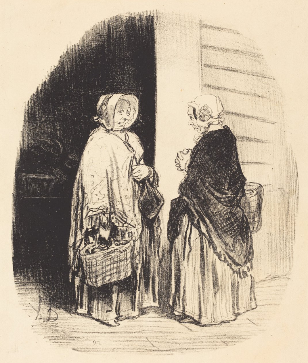 Sim, senhora Chaboulard... vinte e quatro merceeiros... [recto] de Honoré Daumier