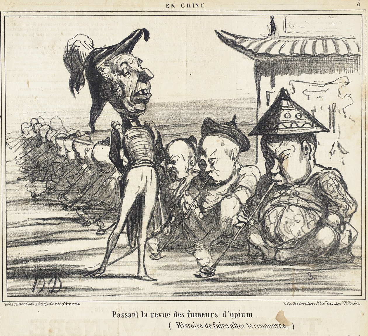 Passando em revista os fumadores de ópio de Honoré Daumier