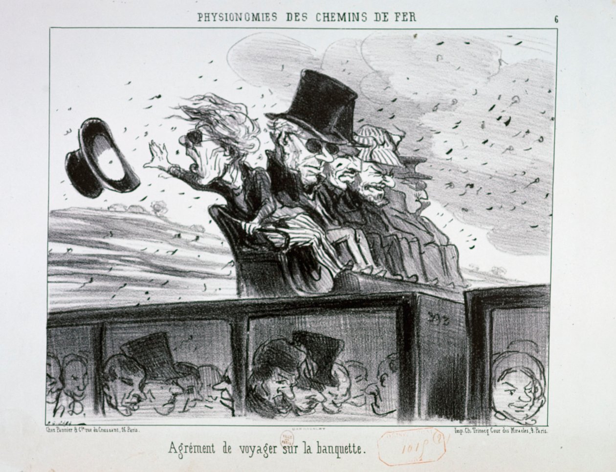 Fisionomias dos Caminhos de Ferro n.º 6: O prazer de viajar no banco. de Honoré Daumier