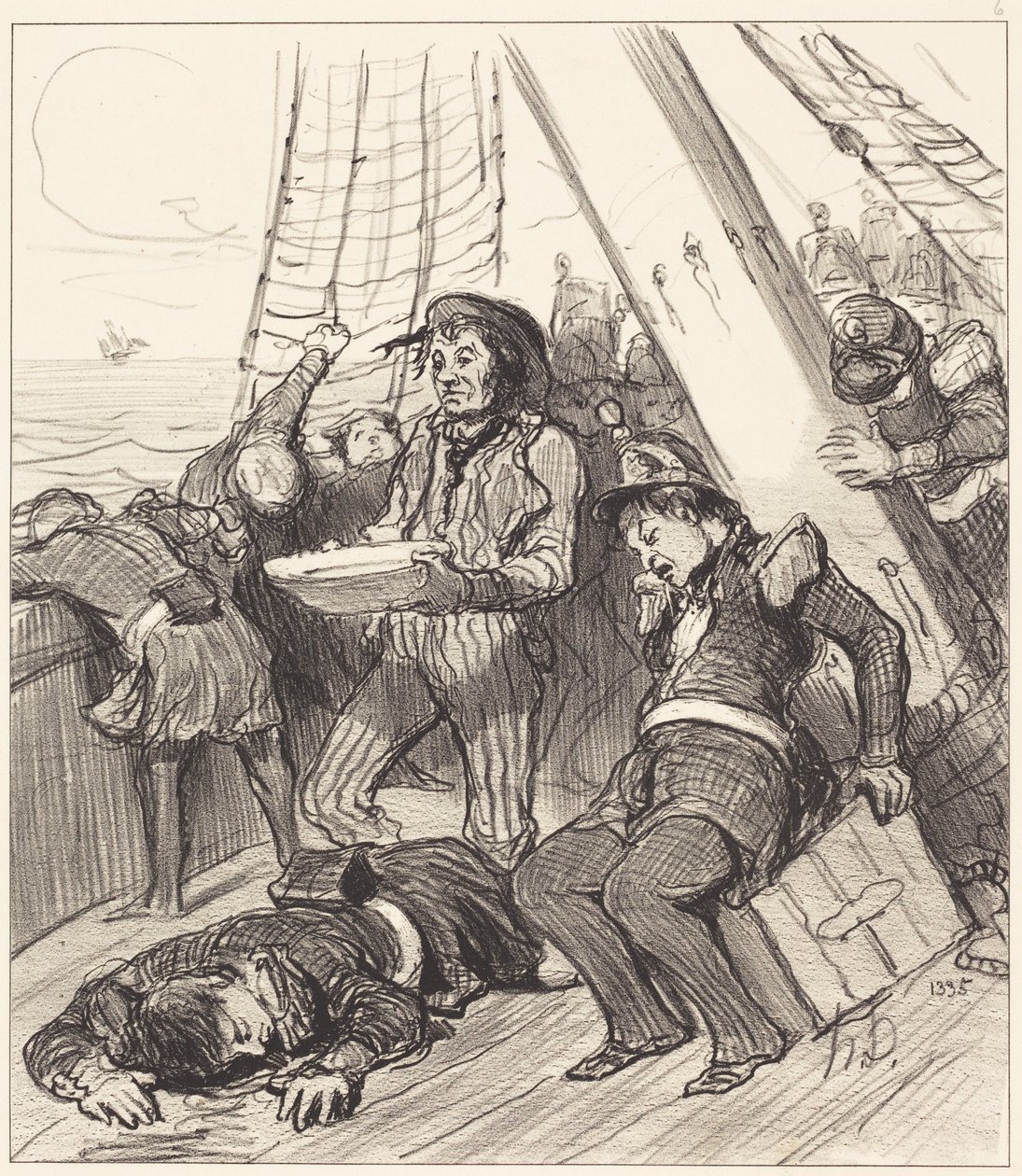 Vários guardas nacionais que não tinham pensado... de Honoré Daumier