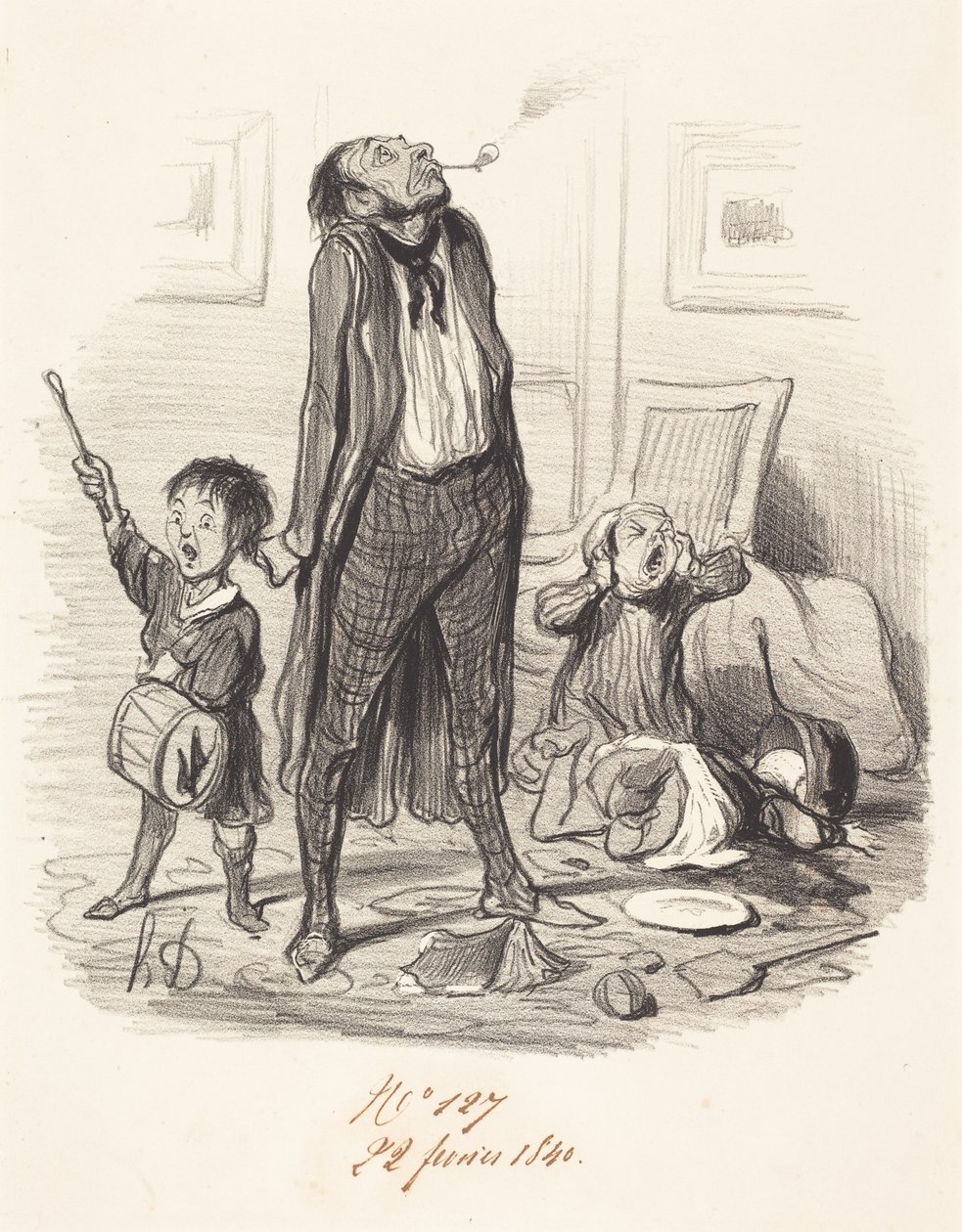 Poeta clássico a compor uma écloga... de Honoré Daumier