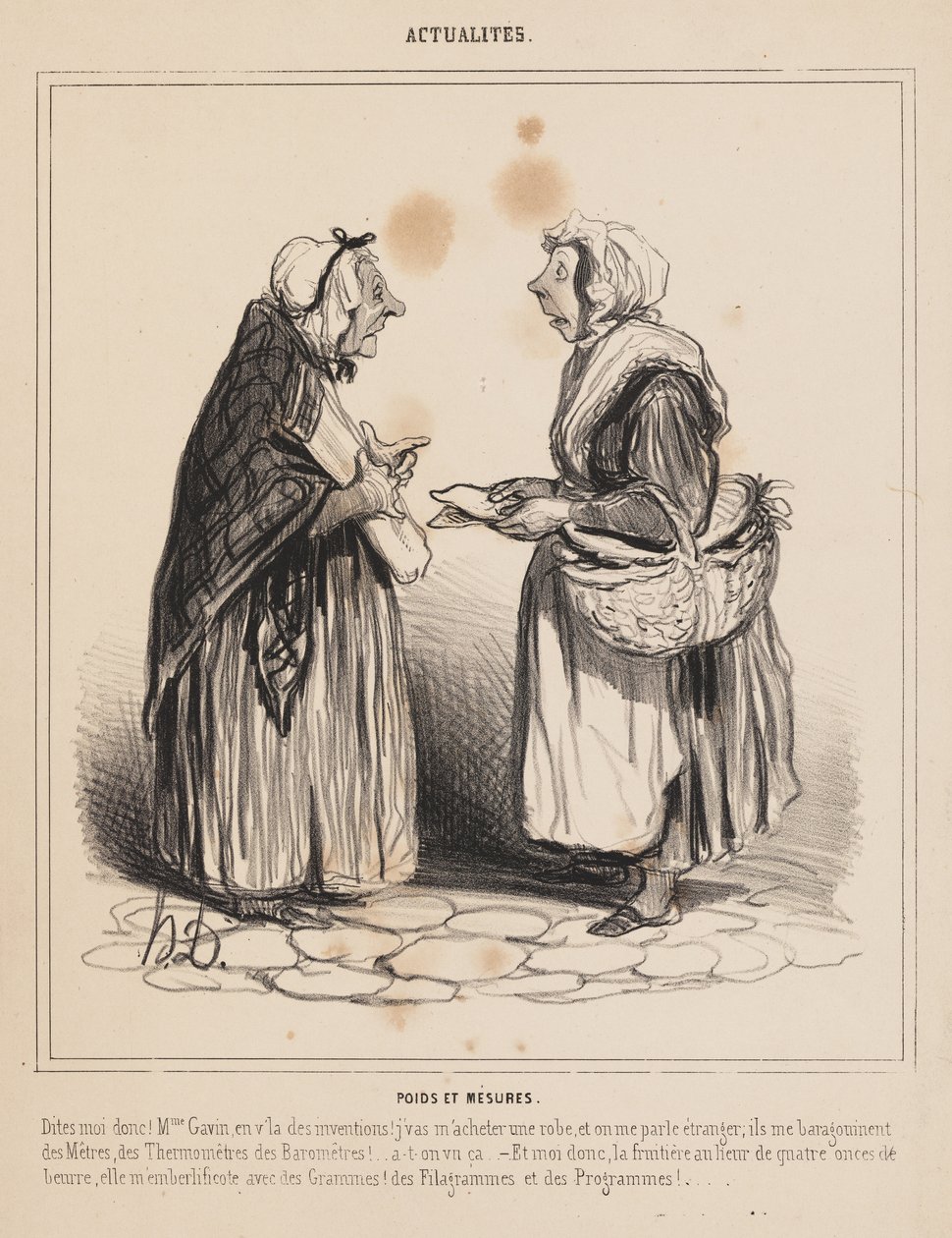 Pesos e medidas, de «Actualités» de Honoré Daumier