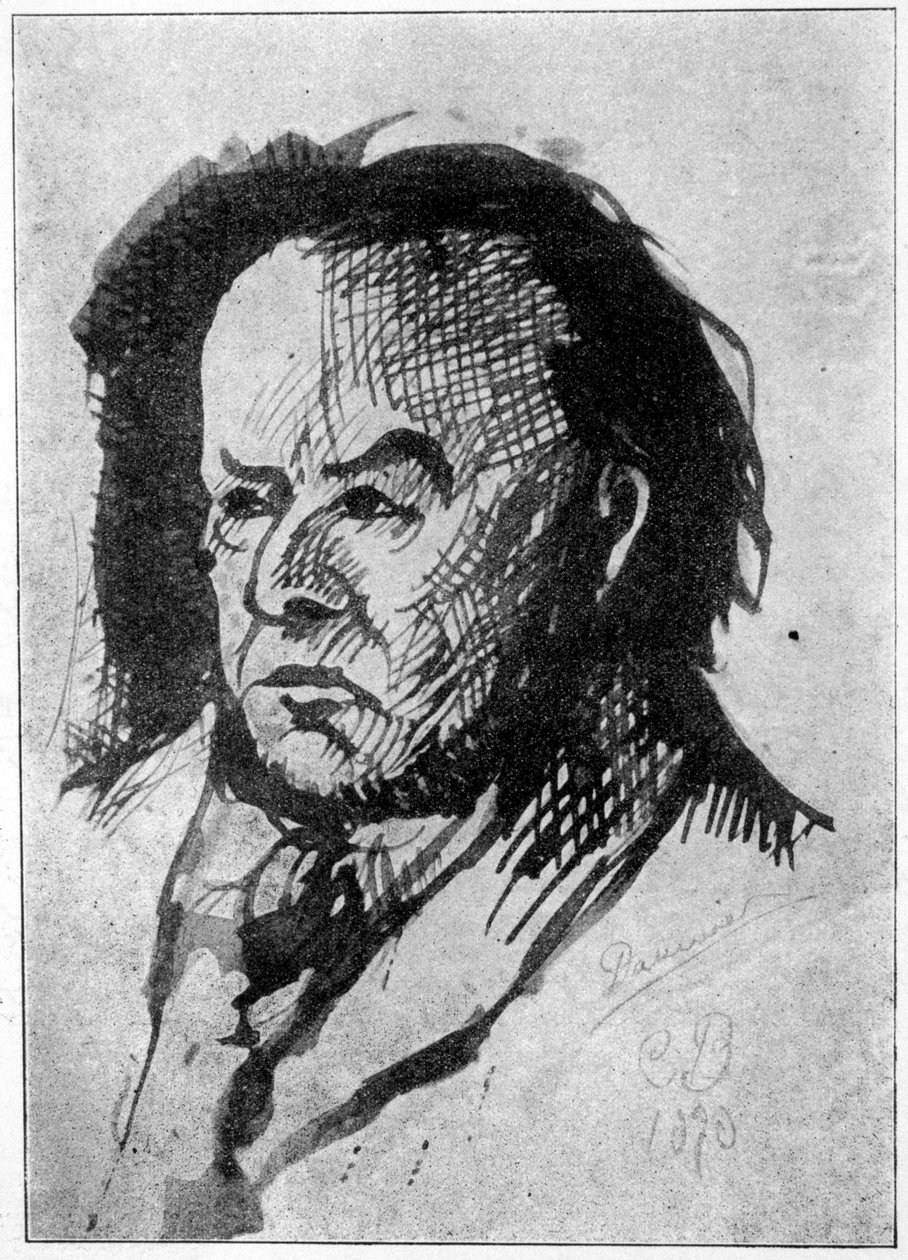 Retrato de Daumier, de Charles Baudelaire, em 1890: O manuscrito de autógrafo de Charles Baudelaire - paris, Auguste Blaizot de Honoré Daumier