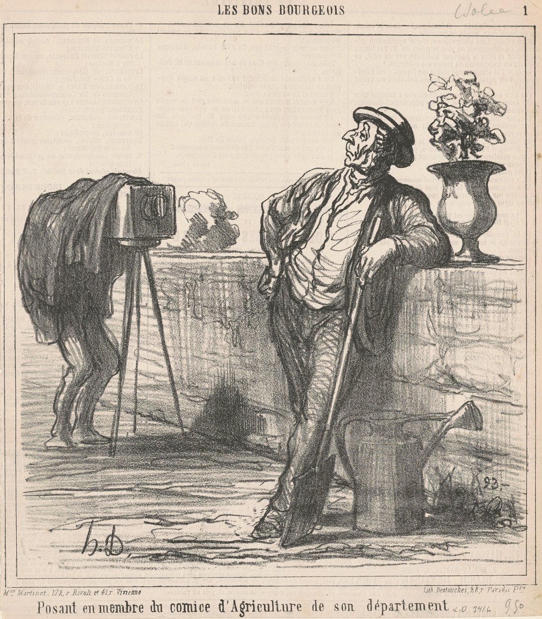 Posando como membro do comitê de agricultura... de Honoré Daumier