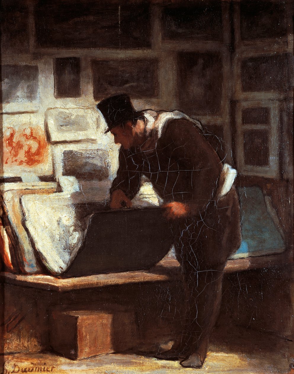 Amante da impressão, por Honore Daumier (1808-1879) de Honoré Daumier
