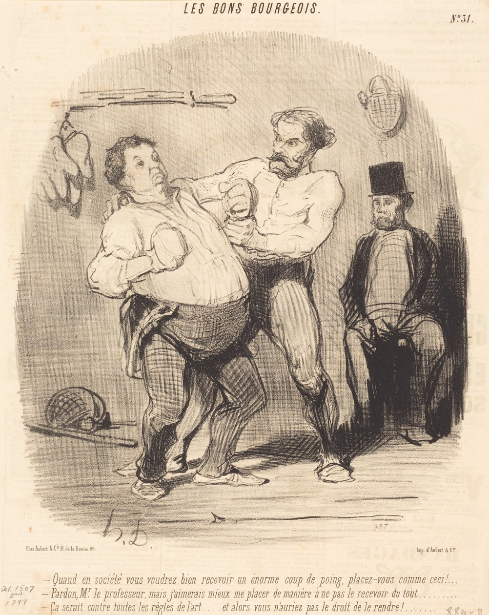 Quando em sociedade quiser aceitar um... copo... de Honoré Daumier