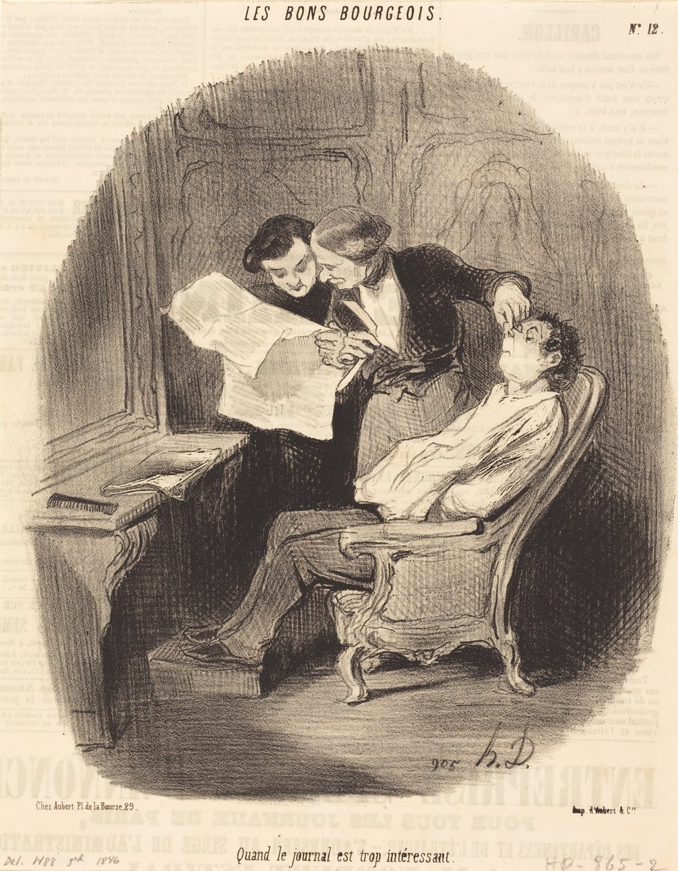 Quando o jornal é demasiado interessante de Honoré Daumier