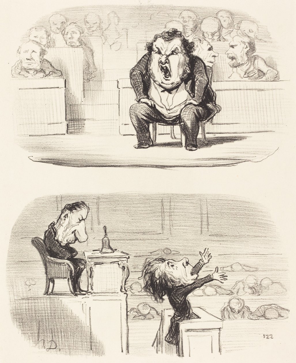 Quando um orador enfadonho sobe à tribuna de Honoré Daumier