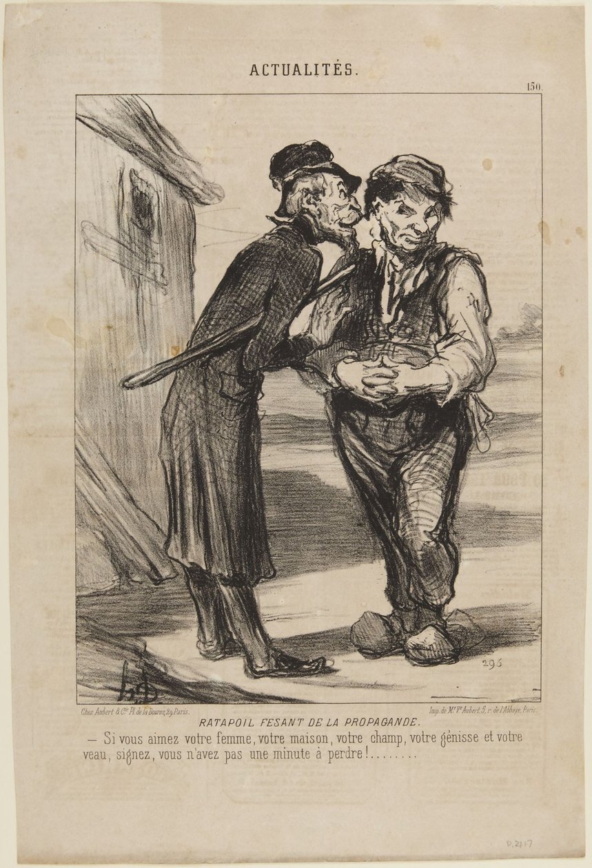 Ratapoil, faisão da propaganda, número 150 da série Actualités de Le Charivari de Honoré Daumier