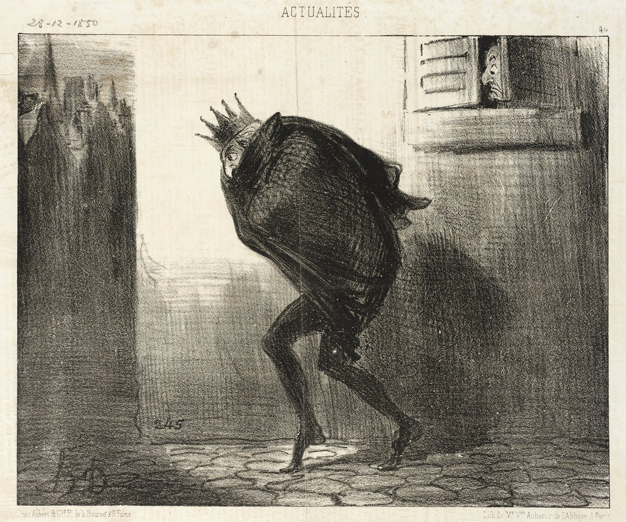 Regresso noturno do Eleitor de Hesse à sua querida cidade de Kassel... de Honoré Daumier